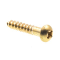 Prime-Line Wood Screw, Round Head, Phillips Drive #8 X 1in Solid Brass 25PK 9207803